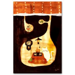 水彩イラストポストカード こたつねこ おしゃれな絵葉書の商品画像