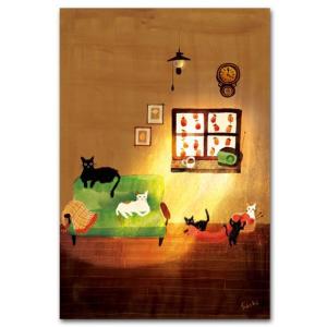 夏の絵葉書 スイカプチネコ 暑中見舞い 猫のポストカード : ポスト