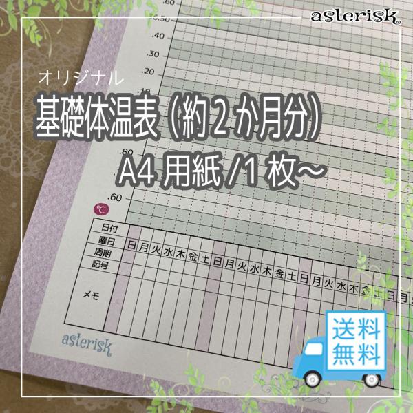 基礎体温表 A4 約2か月分記録 基礎体温記録表 体調管理に