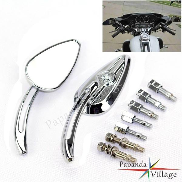 ハーレー バックミラー スカル スポーツスター ダイナ ツーリング ソフテイル xl883