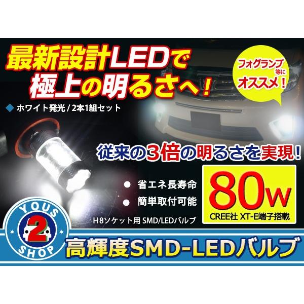 MJ23S系 AZワゴン 最新CREE製 XT-E搭載80w H8 LEDフォグランプ