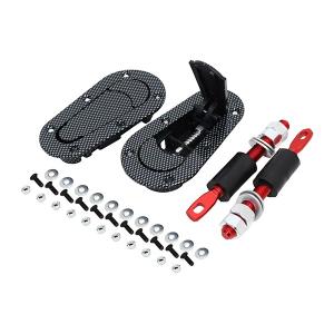 ボンネットピン エアロキャッチ ブラック 車検OK 2個セット フラット