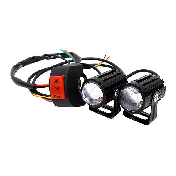 バイク LED プロジェクター ヘッドライト LOW/HIGH スイッチ ホワイト イエロー ハイ ...