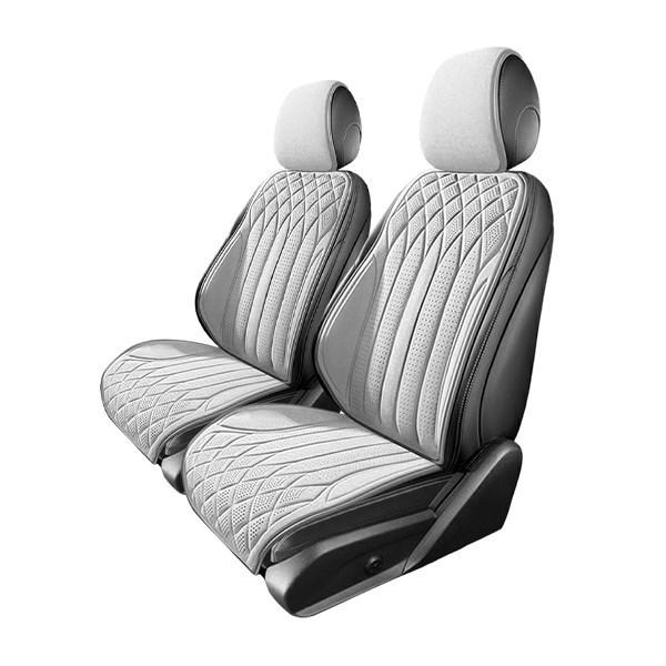 クライスラー 200 JS 汎用 スエード エプロンタイプ シートカバー ホワイト 運転席 助手席 ...
