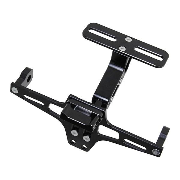 黒 可変 フェンダーレス ナンバーステー アルミ LEDナンバー灯付 CNC 角度 長さ 調整可 N...