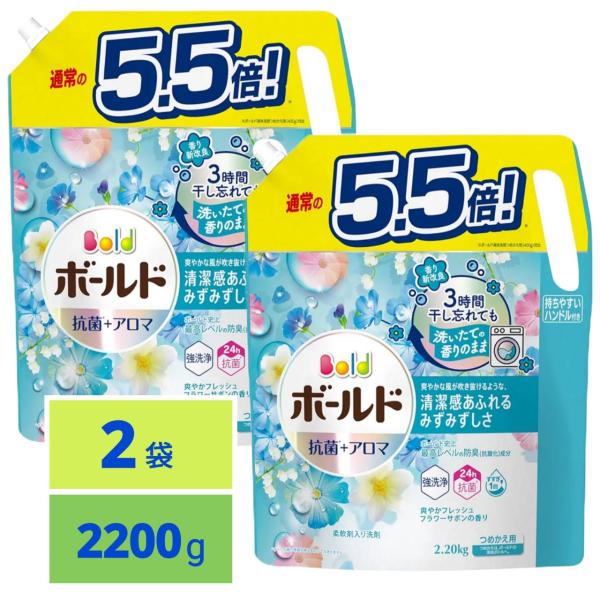 ボールド 洗濯洗剤 液体 フレッシュフラワーサボン 詰め替え 2200g 2袋