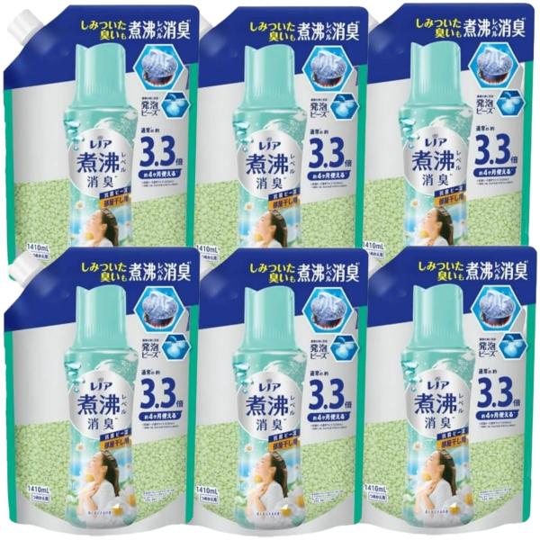 レノア 超消臭 煮沸レベル消臭 抗菌ビーズ 部屋干し 花とおひさまの香り 詰め替え 1410mL×6...