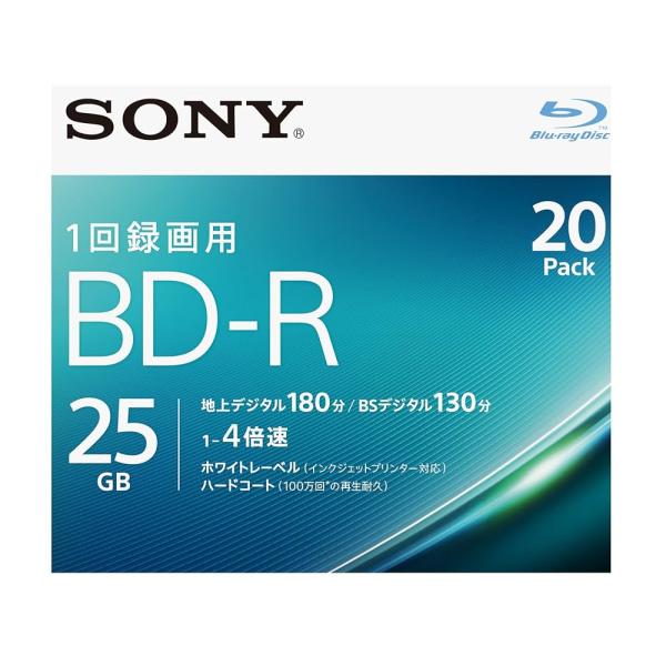 ソニー ブルーレイディスク BD-R 25GB 1枚あたり地デジ約3時間 1回録画用 20枚入り 4...