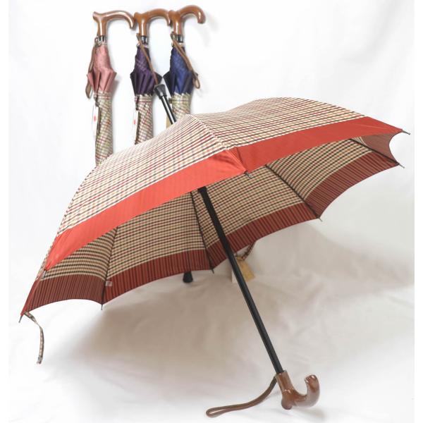 「いきなりステッキを使いたくないワ〜」とお思いの方向けのお洒落な杖傘。ステッキ傘（つえかさ）チェック...