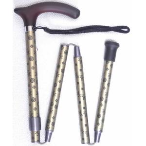 従来の中ゴム式の折りたたみステッキとは異なり、簡単に折りたためる「折りたたみ伸縮ピンステッキ　プルス...