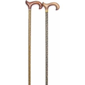 緑檀（りょくだん）手彫り龍（ドラゴン）L字型1本ステッキ Mサイズ