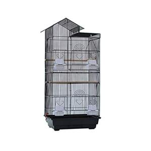 100x36x46  ブラック 鳥かご 鳥ケージ 大型 豪華ケージ 3段階 大きい インコ オウムケージ オカメ セキセイ ボタン