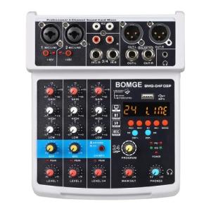 BOMGE-04F 4チャンネルdjオーディオサウンドミキサー MP3 / USB Bluetooth ステレオレコード/ 48V / 16 DSPエコーエフェ