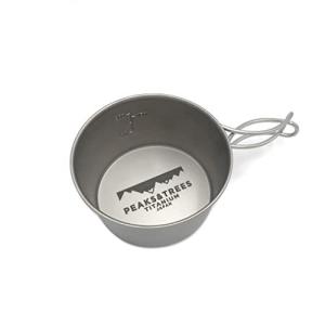 PEAKS&TREES ピークス＆ツリーズ チタン シェラカップ 深型 250ml フォールドハンドル 目盛り付き 折り畳み式 (250ml
