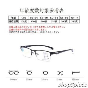 遠近両用メガネ 老眼鏡 ブルーライトカット ピ...の詳細画像5