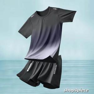 水着 メンズ 上下セット 半袖Tシャツ ハーフ...の詳細画像2