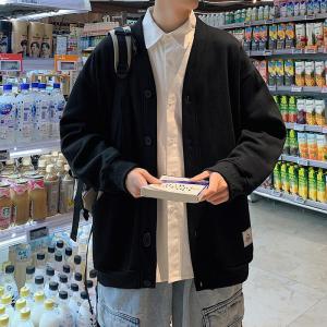 カーディガン メンズ 長袖 トップス 無地 ト...の詳細画像2