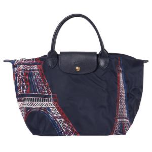 ロンシャン LONGCHAMP ル・プリアージュ エッフェル塔柄 Mサイズ 1623 347 556 ネイビー