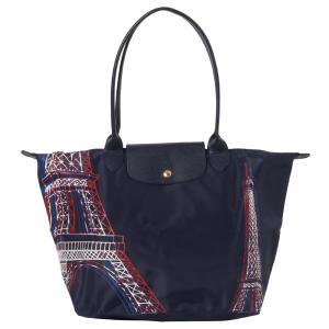 ロンシャン LONGCHAMP ル・プリアージュ エッフェル塔柄 Lサイズ 1899 347 556 ネイビー