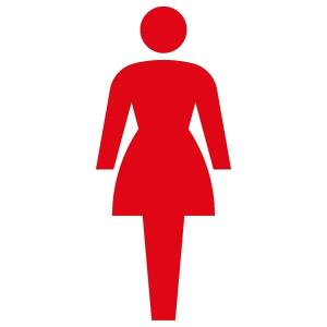トイレピクトサイン『女子トイレＡ 』カッティングステッカー（1枚） カラー選択・リタック付・窓ガラス・ドアサイン