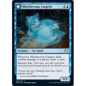 MTG ■青/英語版■ 《悪戯な猫霊/Mischievous Catgeist》イニストラード:真紅の契り VOW