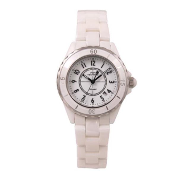 テクノス 国内正規品 TECHNOS 即納 オールホワイトセラミック アラビックダイアル T9C06...