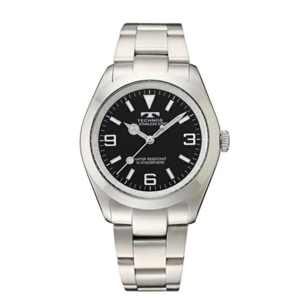 テクノス 国内正規品 即納 TECHNOS EXP ブラックアラビックダイアル ステンレス製 TSM...