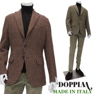 DOPIAA ドッピアアー イタリア製 ツィードジャケット メンズ 秋冬 一枚仕立て スリムフィット  ウールジャケット テーラードジャケット｜shopbios