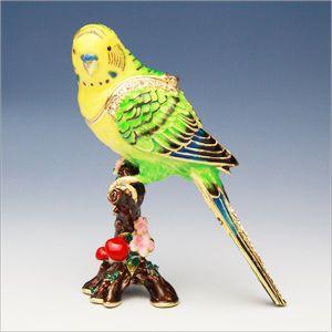 シール セキセイインコ 3757 青と緑のセキセイインコとパンジー 在庫