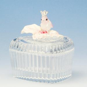 トゥインクルボックス リトルバード（ピンク） 小鳥の飾り付きガラスの小物入れ インテリア 置物｜shopbirdistbee