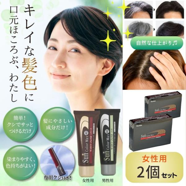 白髪染め サンカラーマックス  ダークブラウン 女性用 75g ヘアカラー 2本セット