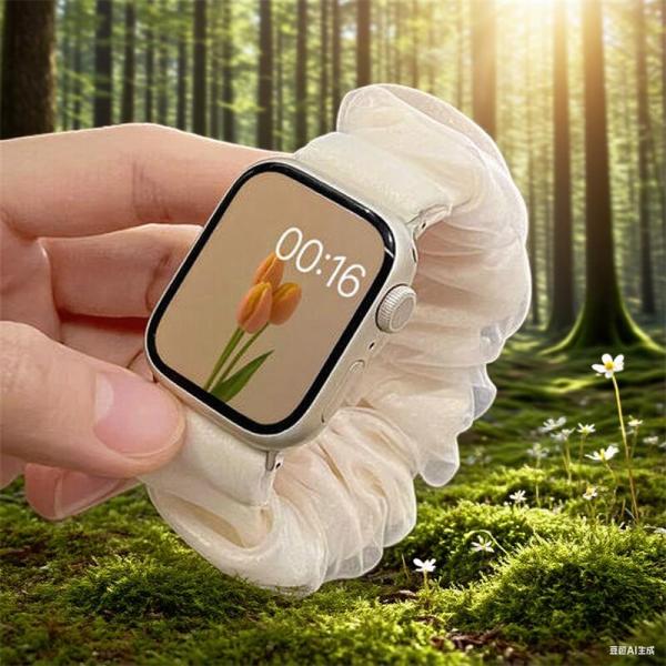 Apple Watch バンド アップルウォッチ 時計 腕時計 レディース スマート シュシュ シア...