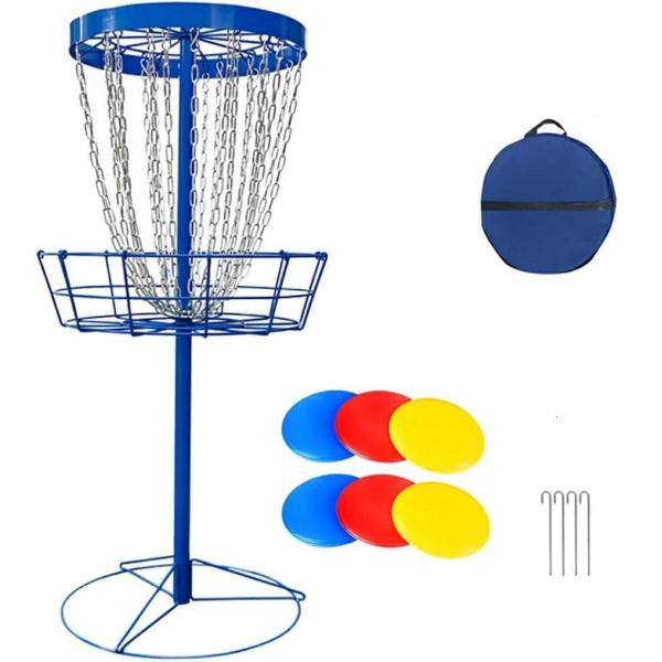 ディスク ゴルフ バスケット セット、24 チェーン ポータブル ディスク ゴルフ ターゲット、6 ...
