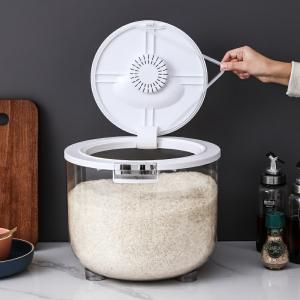 密閉米びつ ふた付き 収納ジャー 5KG/10...の詳細画像2