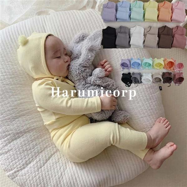 セットアップ キッズ 帽子付き ベビー服 女の子 男の子 ロンパース 長袖 綿 ロンパース 子供服 ...