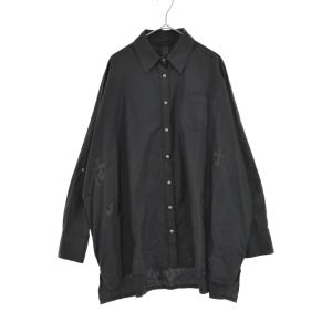 クロムハーツ MAHAL KITA SHIRT マハルキタ クロスパッチクロスボタン長袖シャツ ブラック JVP｜shopbring