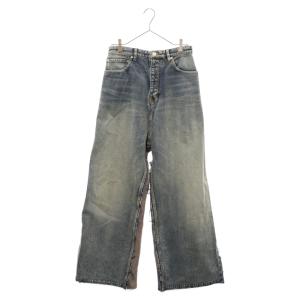 バレンシアガ 23SS Hybrid Baggy Jeans ハイブリッドバギージーンズ スウェットドッキングデニムパンツ インディゴ 738751 TNW01｜shopbring