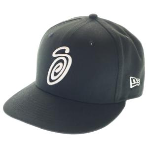 STUSSY ステューシー Curly S 59Fifty CAP カーリーロゴ刺繍 ベースボールキャップ 帽子 ブラック