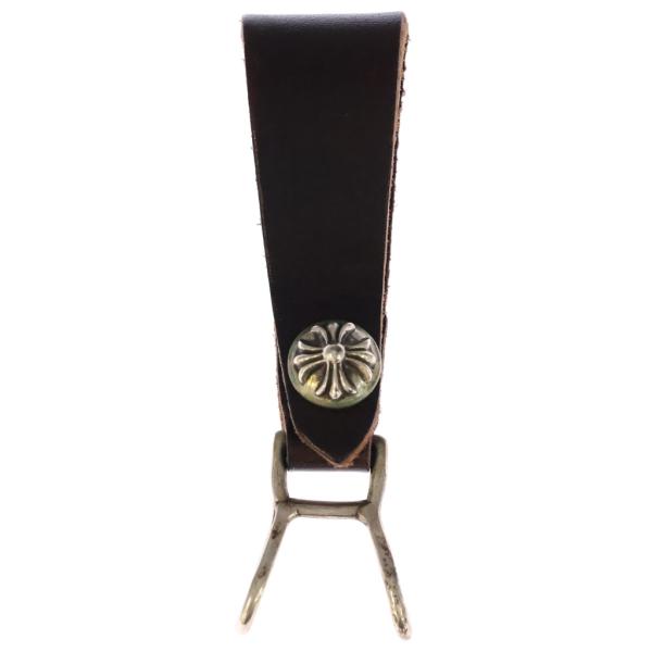 CHROME HEARTS クロムハーツ BELT LOOP クロスボールボタンレザーベルトループ ...
