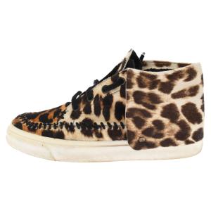 GIUSEPPE ZANOTTI ジュゼッペ ザノッティ ハラコ レオパード総柄 モカシンシューズ スニーカー ホワイト/ブラウン 44｜shopbring