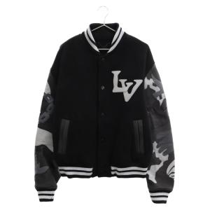 LOUIS VUITTON ルイヴィトン 20AW Chain Camo Varsity Jacket LVチェーンカモレザー バーシティジャケット スタジャン ウール HJL34EJNU 54｜shopbring