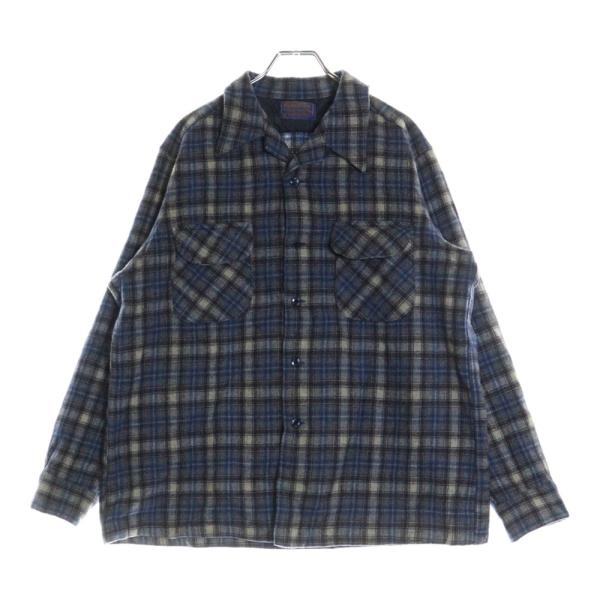PENDLETON ペンドルトン 70S VINTAGE タータンチェック オープンカラー ウールシ...