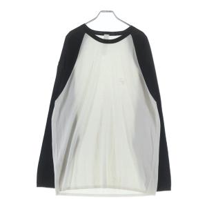 CHROME HEARTS クロムハーツ Y NOT CRS PATCH トリプルクロスパッチ付き 長袖ラグランTシャツ カットソー ホワイト/ブラック