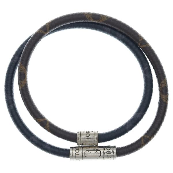 LOUIS VUITTON ルイヴィトン ブラスレ キープ イット レザーブレスレット ブラウン M...