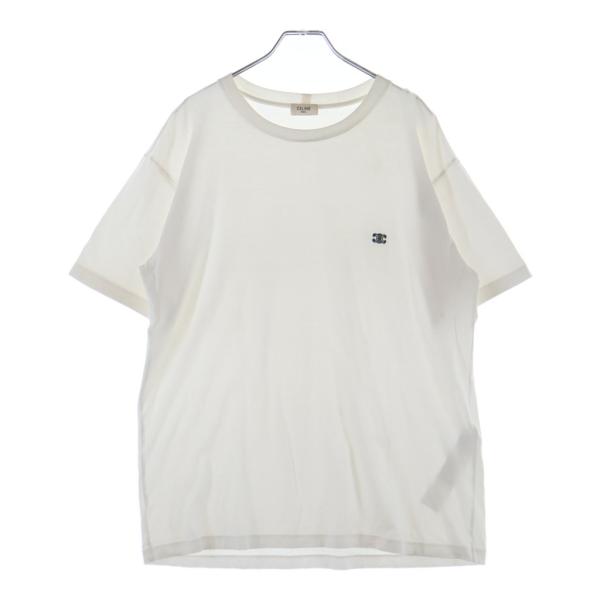 CELINE セリーヌ トリオンフ ロゴ ルーズ 半袖Tシャツ カットソー ホワイト 2X04I67...