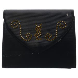 YVES SAINT LAURENT イヴサンローラン ヴィンテージ スタッズ付き クラッチバッグ ブラック