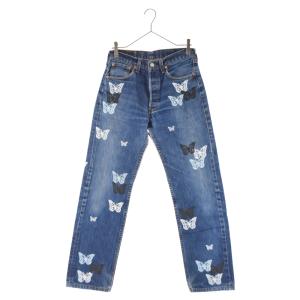 About Dreams アバウトドリームズ Butterfly Denim バタフライペイント リメイクデニムパンツ インディゴ｜shopbring