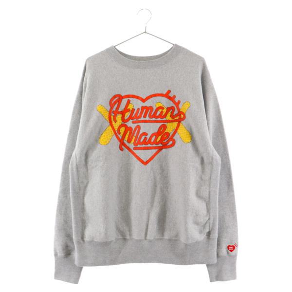 HUMAN MADE ヒューマンメイド×KAWS MADE SWEATSHIRT フロントロゴプリン...