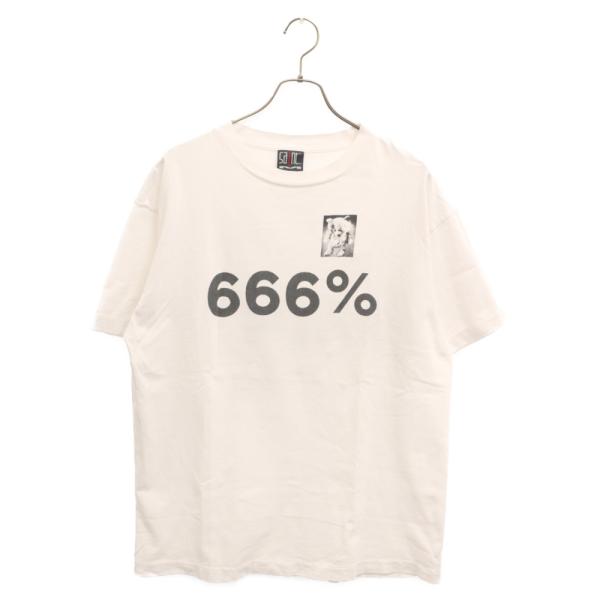 SAINT MICHAEL セントマイケル 666% ロゴプリント 半袖Tシャツ ホワイト SM-A...