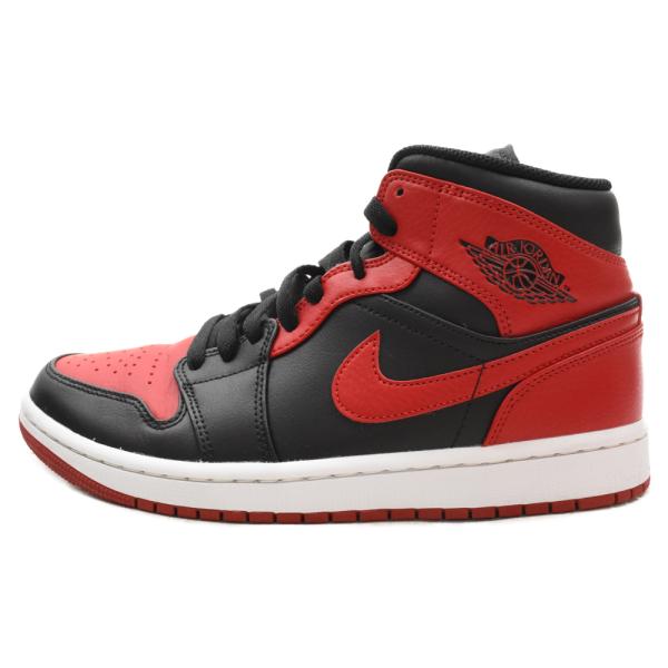 NIKE ナイキ )AIR JORDAN1 MID エアジョーダン1 ミッドカットスニーカー ブラッ...